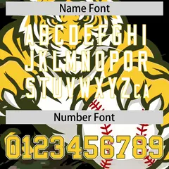 Camo Black Gold Full-Snap Tiger Graffiti Baseball Jersey 7