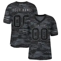 Camo Black-Gray Mesh Authentic Football Jersey