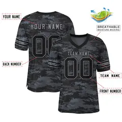 Camo Black-Gray Mesh Authentic Football Jersey 2