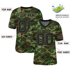 Camo Black Green Mesh Authentic Football Jersey 2