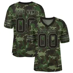 Camo Black Green Mesh Authentic Football Jersey