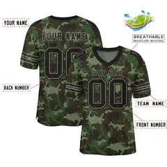 Camo Black Green Mesh Authentic Football Jersey 2