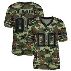 Camo Black Green Mesh Authentic Football Jersey