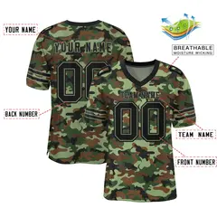 Camo Black Green Mesh Authentic Football Jersey 2