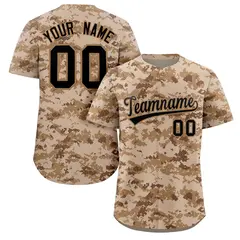 Camo Black Old-Gold Authentic Baseball Jersey
