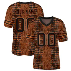 Camo Black-Orange Crocodile Mesh Authentic Football Jersey