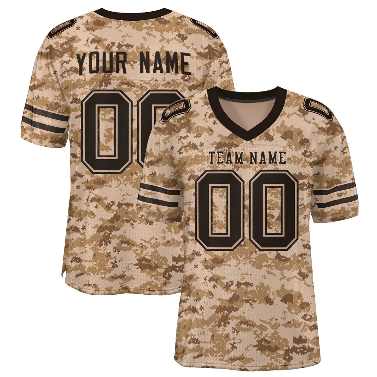 Camo Brown Mesh Authentic Football Jersey