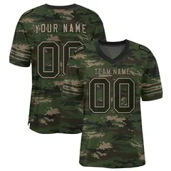Camo Brown-Olive Mesh Authentic Football Jersey