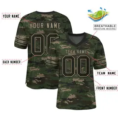 Camo Brown-Olive Mesh Authentic Football Jersey 2