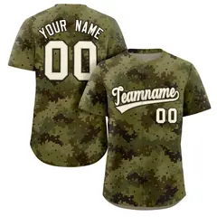 Camo Cream Green-Brown Authentic Baseball Jersey
