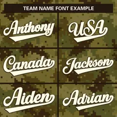 Camo Cream Green-Brown Authentic Baseball Jersey 3