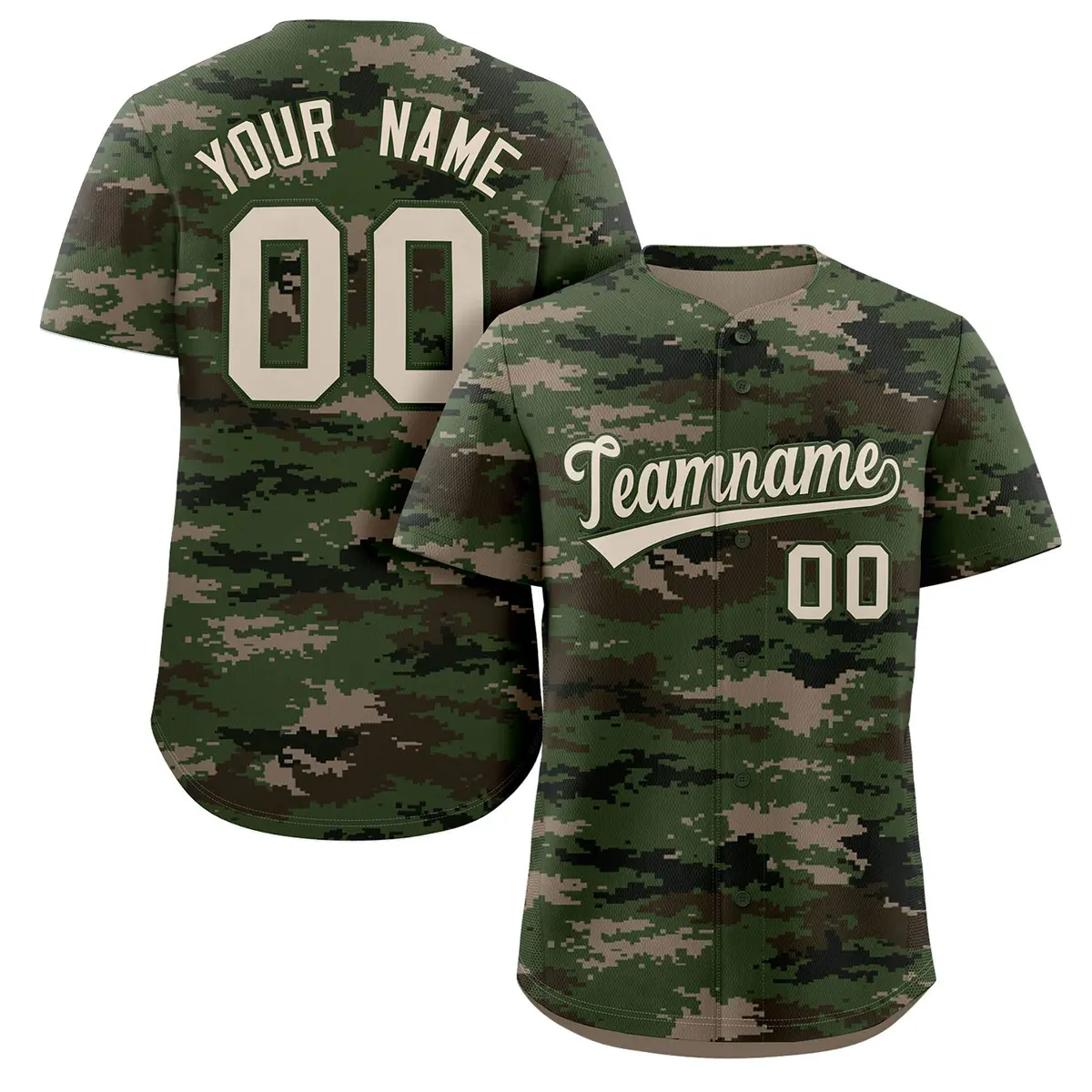 Camo Green Authentic Baseball Jersey