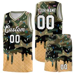 Camo Ice Cream Element Pattern Basketball Kits 1