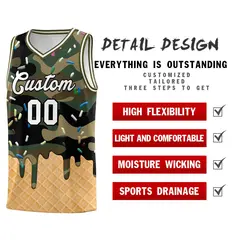 Camo Ice Cream Element Pattern Basketball Kits 2