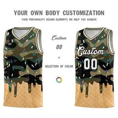 Camo Ice Cream Element Pattern Basketball Kits 3