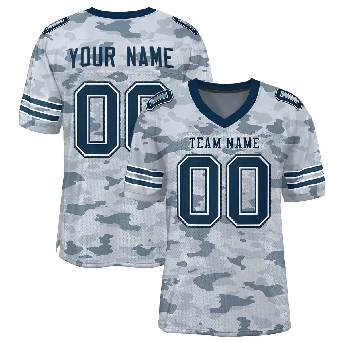 Camo Navy-White Mesh Authentic Football Jersey