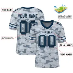 Camo Navy-White Mesh Authentic Football Jersey 2