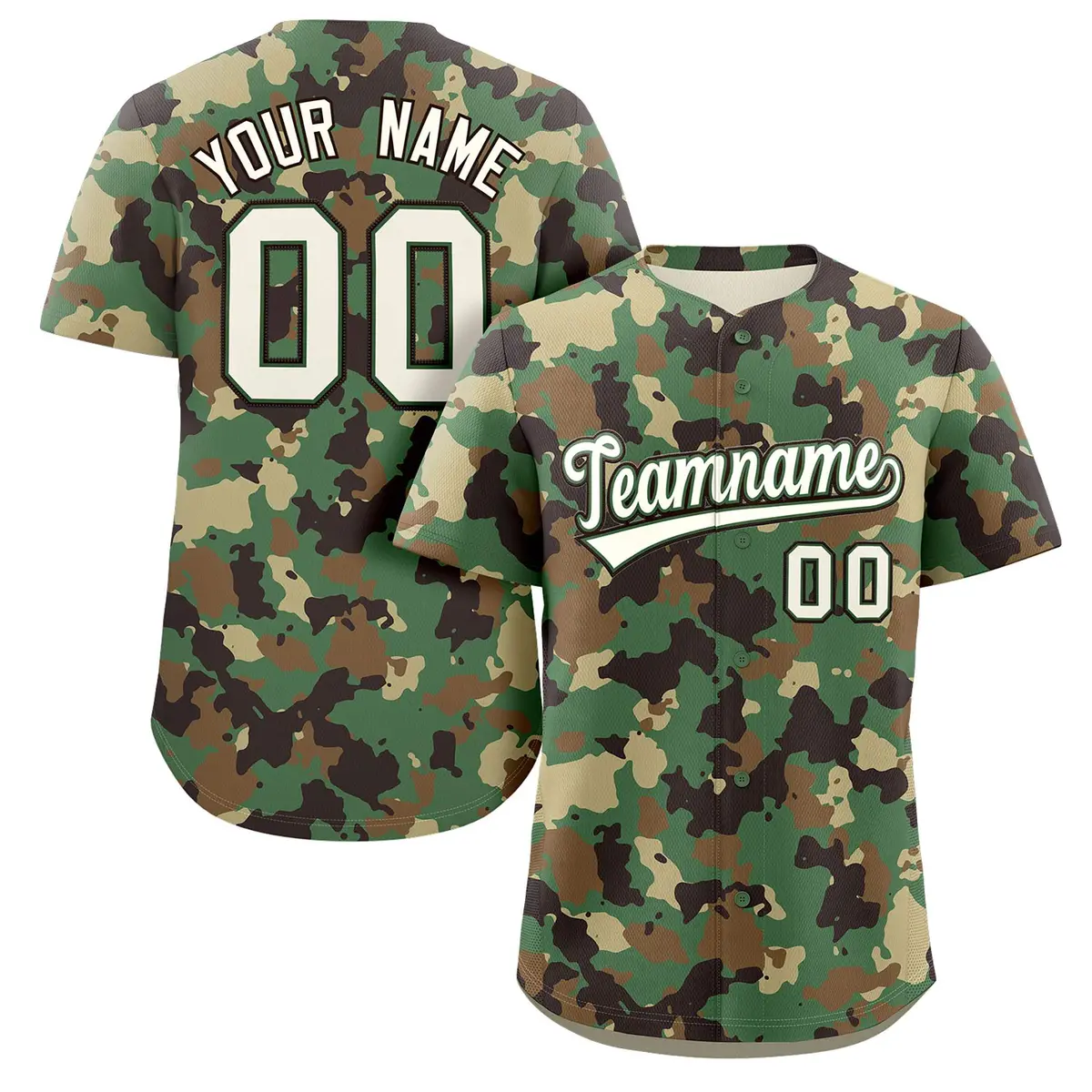 Camo White Brown Authentic Baseball Jersey