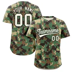 Camo White Brown Authentic Baseball Jersey