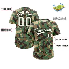 Camo White Brown Authentic Baseball Jersey 2