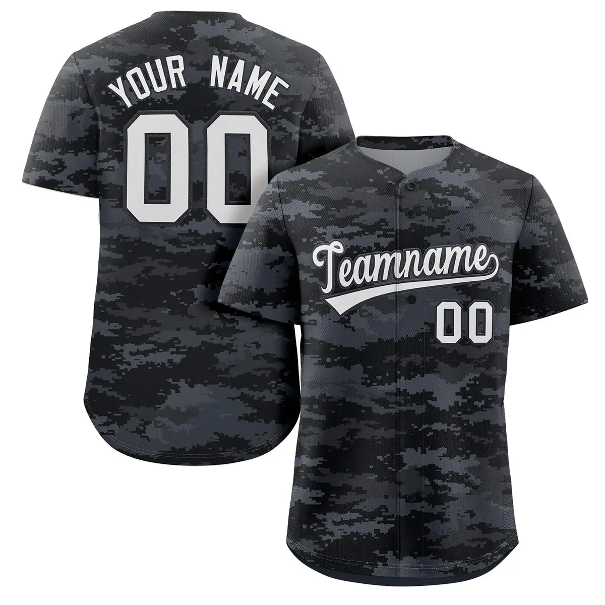Camo White Gray Authentic Baseball Jersey