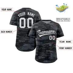 Camo White Gray Authentic Baseball Jersey 2
