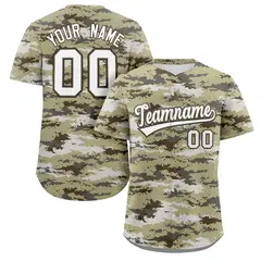 Camo White Gray-Brown Authentic Baseball Jersey