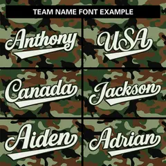 Camo White Green-Black Authentic Baseball Jersey 3