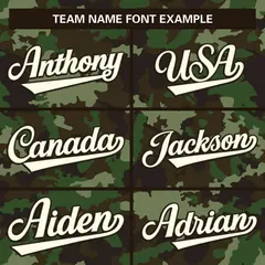Camo White Green-Brown Authentic Baseball Jersey 3