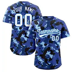 Camo White Light Blue-Royal Authentic Baseball Jersey