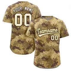 Camo White Old Gold-Black Authentic Baseball Jersey