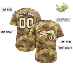 Camo White Old Gold-Black Authentic Baseball Jersey 2