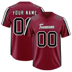Cardinal Black and White Side Stripe Football Jersey 1