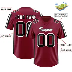 Cardinal Black and White Side Stripe Football Jersey 2
