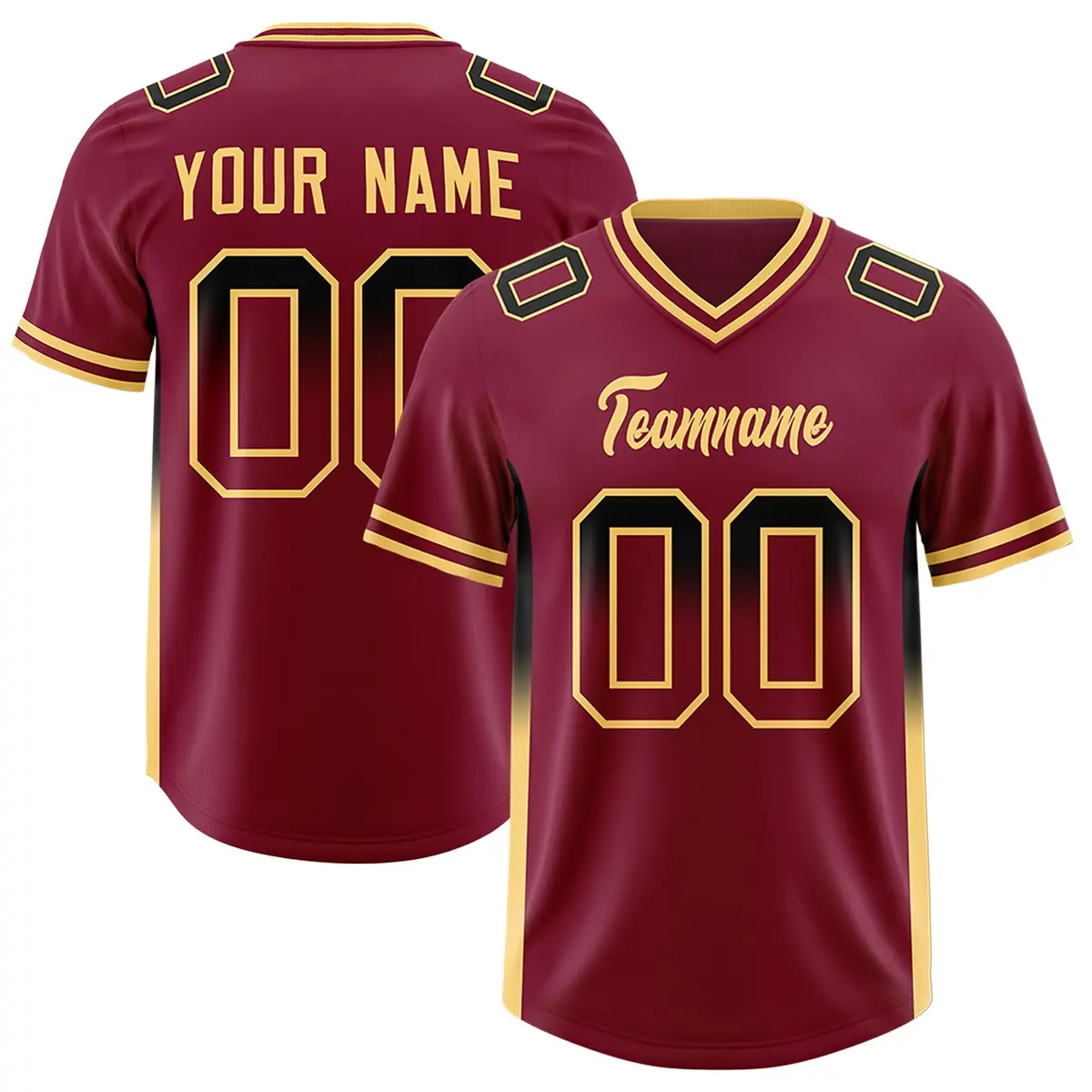 Cardinal Black Khaki Gradient Sides Football Jersey