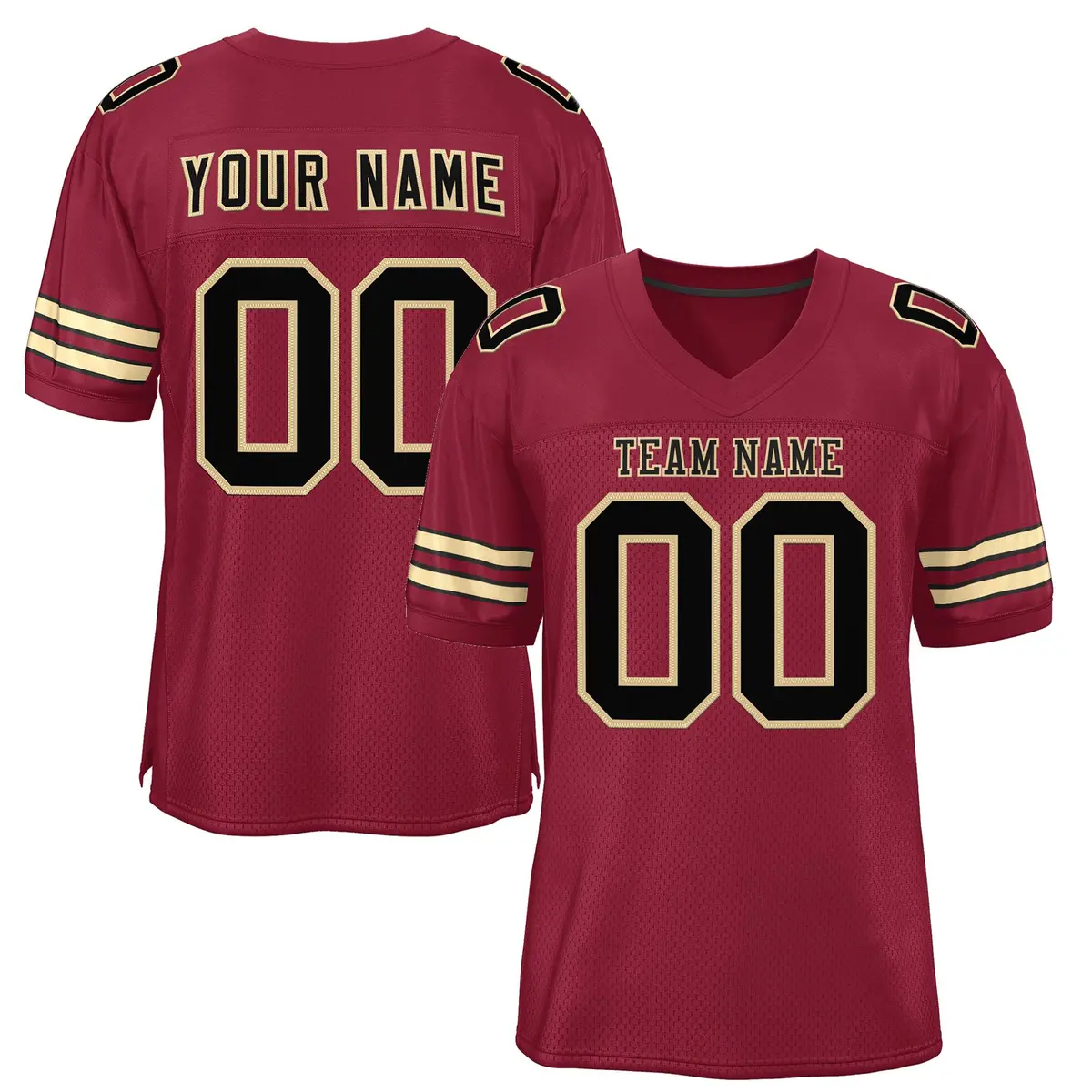 Cardinal Black Old-Gold Mesh Football Jersey