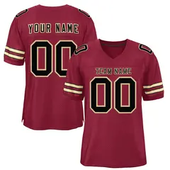 Cardinal Black Old-Gold Mesh Football Jersey 1