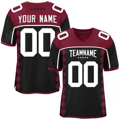 Cardinal Black Raglan Sleeves Side Blocks Football Jersey