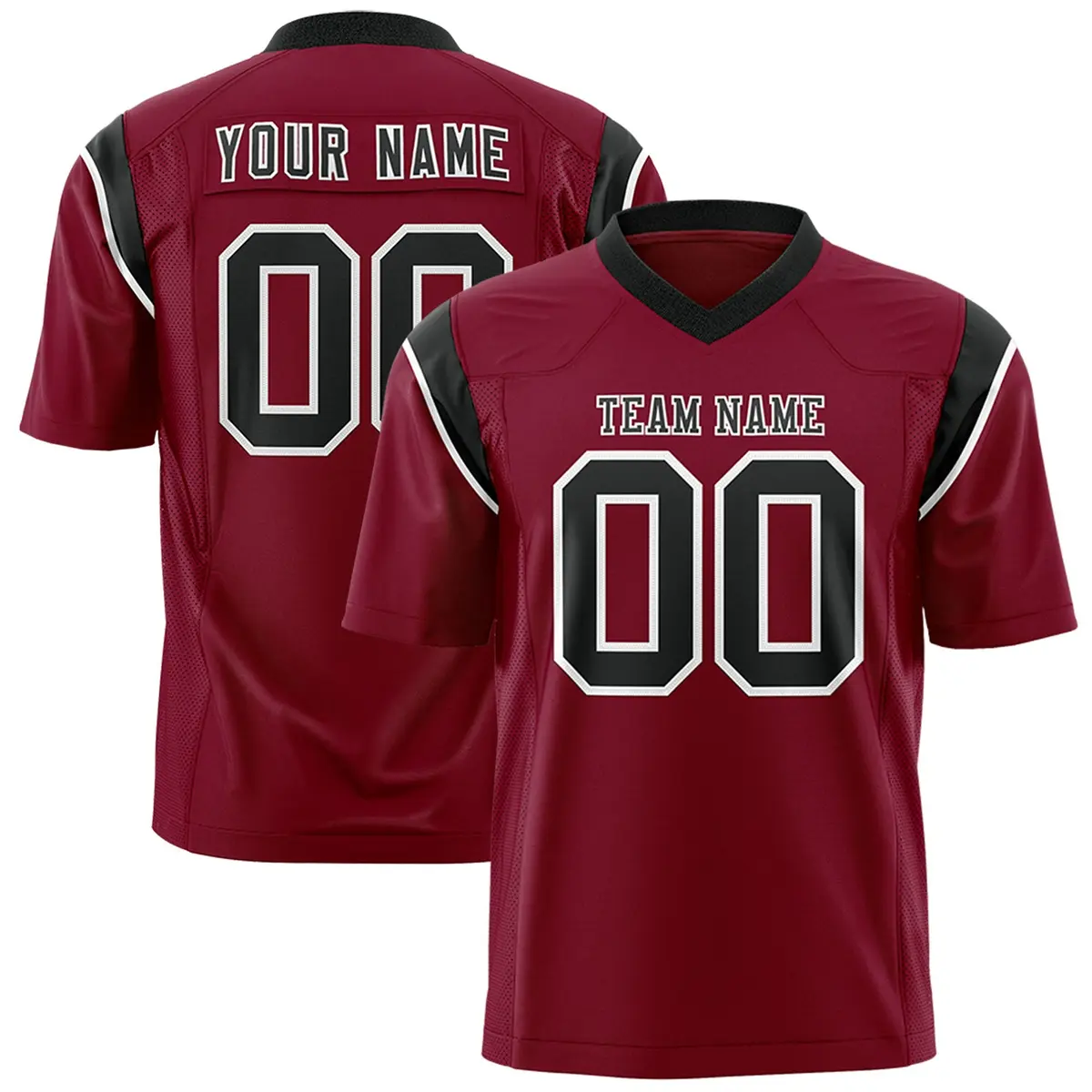 Cardinal Black Two-Tone Shoulder Cut Flag Football Jersey