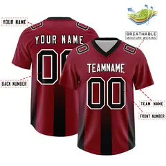 Cardinal Black Vertical Stripe Gradient Team Football Jersey 2