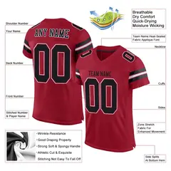 Cardinal Black-White Classic Mesh Authentic Football Jersey 2