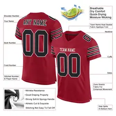 Cardinal Black-White Classic Mesh Authentic Football Jersey 2