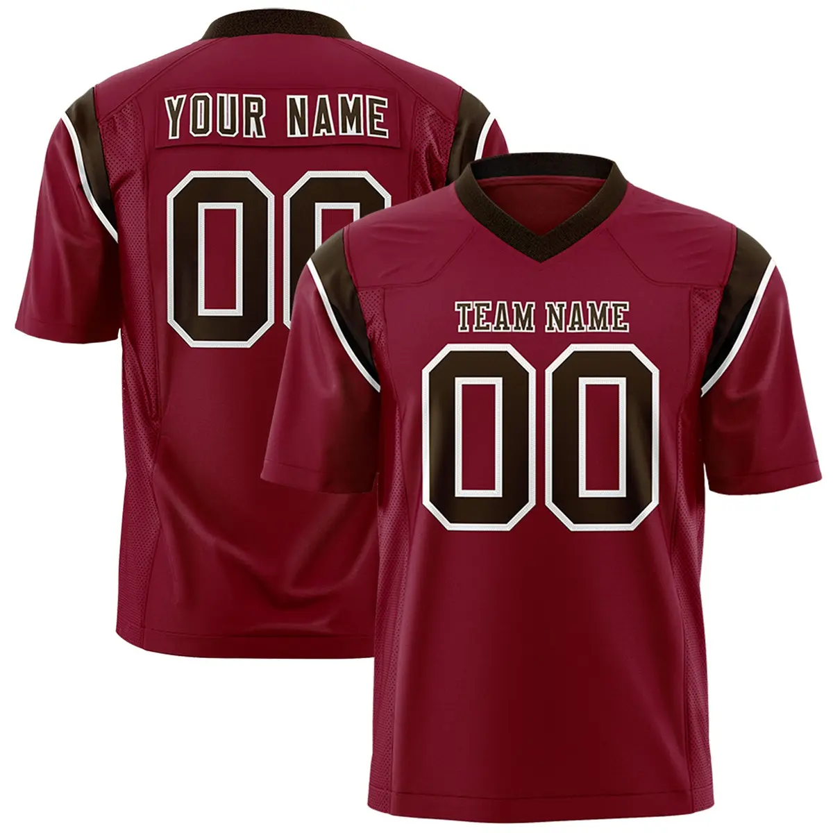 Cardinal Brown Shoulder Cut Two-Tone Flag Football Jersey