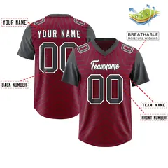 Cardinal Dark Gray Star Pattern Raglan Football Jersey 2