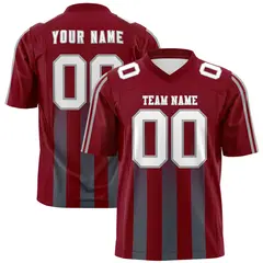Cardinal Dark Gray Vertical Fine Stripe Gradient Football Jersey 1