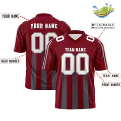 Cardinal Dark Gray Vertical Fine Stripe Gradient Football Jersey 2