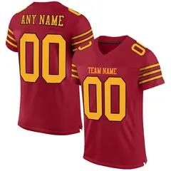 Cardinal Gold-Black Mesh Football Jersey 1