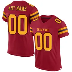Cardinal Gold-Black Mesh Football Jersey 1