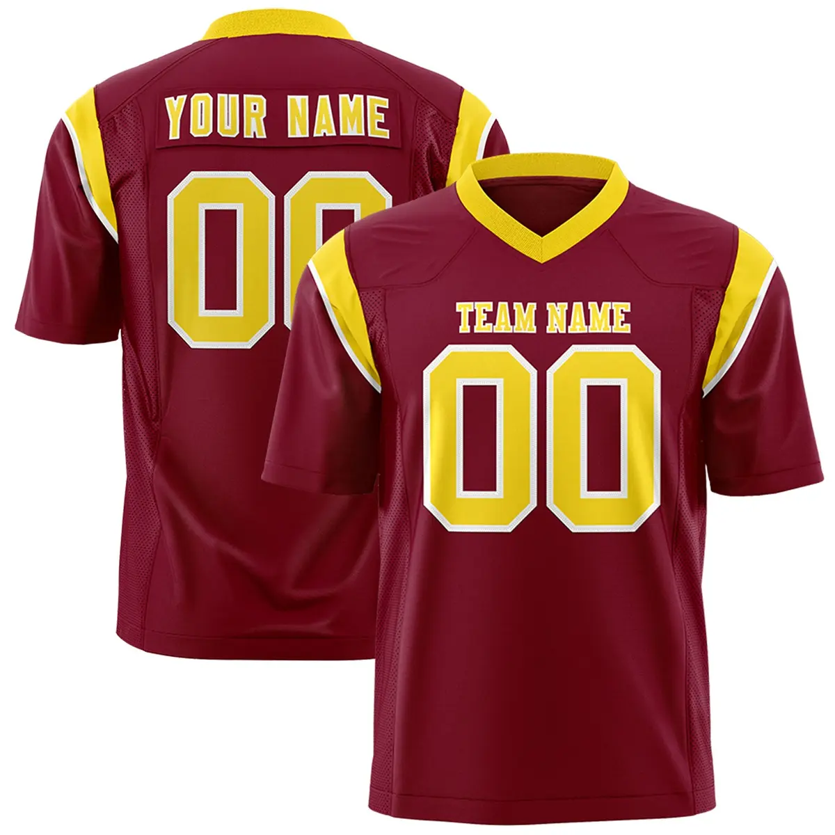 Cardinal Gold Two-Tone Shoulder Cut Flag Football Jersey