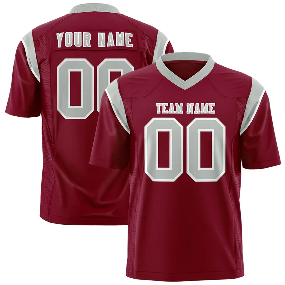 Cardinal Gray Shoulder Cut Two-Tone Flag Football Jersey